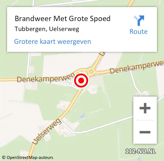 Locatie op kaart van de 112 melding: Brandweer Met Grote Spoed Naar Tubbergen, Uelserweg op 8 juli 2014 00:55