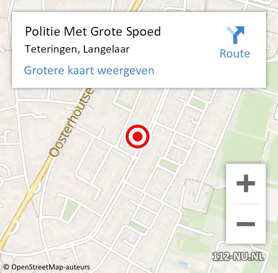 Locatie op kaart van de 112 melding: Politie Met Grote Spoed Naar Teteringen, Langelaar op 12 februari 2022 10:37