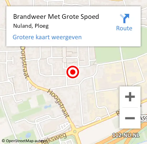 Locatie op kaart van de 112 melding: Brandweer Met Grote Spoed Naar Nuland, Ploeg op 12 februari 2022 10:49