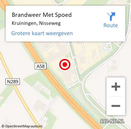 Locatie op kaart van de 112 melding: Brandweer Met Spoed Naar Kruiningen, Nisseweg op 12 februari 2022 11:24