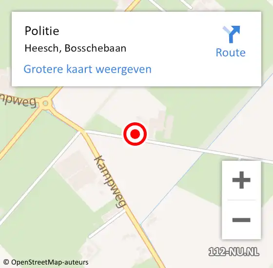 Locatie op kaart van de 112 melding: Politie Heesch, Bosschebaan op 12 februari 2022 11:26