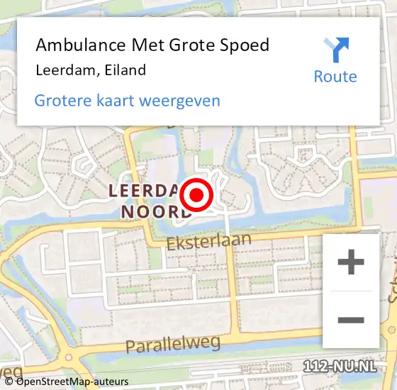 Locatie op kaart van de 112 melding: Ambulance Met Grote Spoed Naar Leerdam, Eiland op 12 februari 2022 11:47