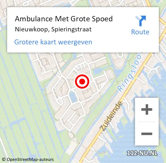 Locatie op kaart van de 112 melding: Ambulance Met Grote Spoed Naar Nieuwkoop, Spieringstraat op 12 februari 2022 12:16