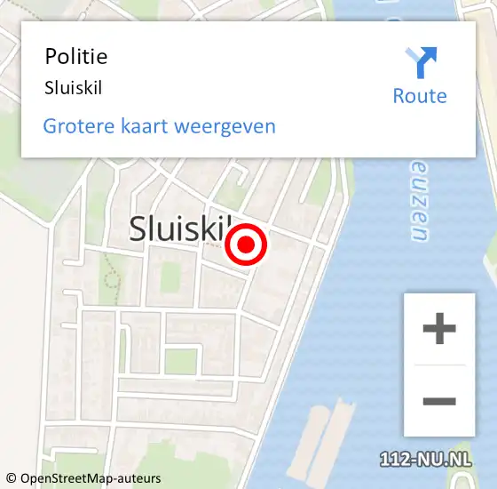 Locatie op kaart van de 112 melding: Politie Sluiskil op 8 juli 2014 01:53