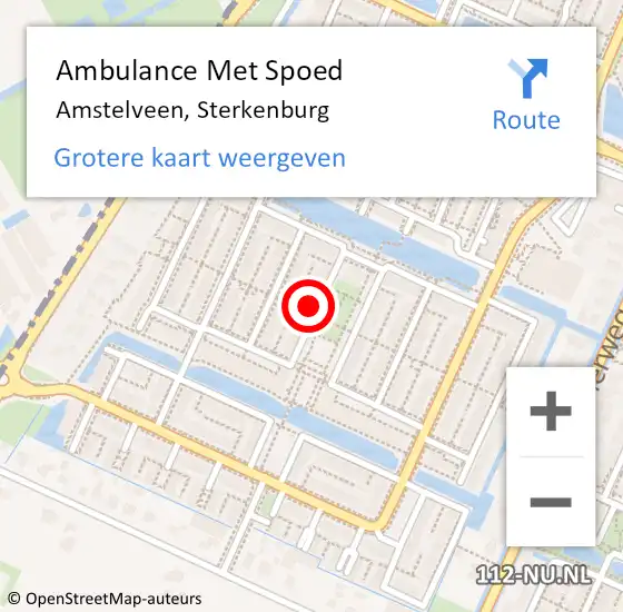 Locatie op kaart van de 112 melding: Ambulance Met Spoed Naar Amstelveen, Sterkenburg op 12 februari 2022 14:30