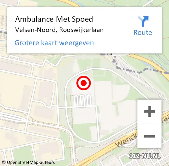 Locatie op kaart van de 112 melding: Ambulance Met Spoed Naar Velsen-Noord, Rooswijkerlaan op 12 februari 2022 14:50