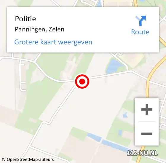 Locatie op kaart van de 112 melding: Politie Panningen, Zelen op 12 februari 2022 14:56