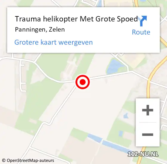 Locatie op kaart van de 112 melding: Trauma helikopter Met Grote Spoed Naar Panningen, Zelen op 12 februari 2022 15:01