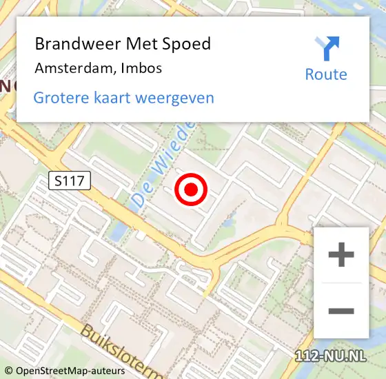 Locatie op kaart van de 112 melding: Brandweer Met Spoed Naar Amsterdam, Imbos op 12 februari 2022 15:25