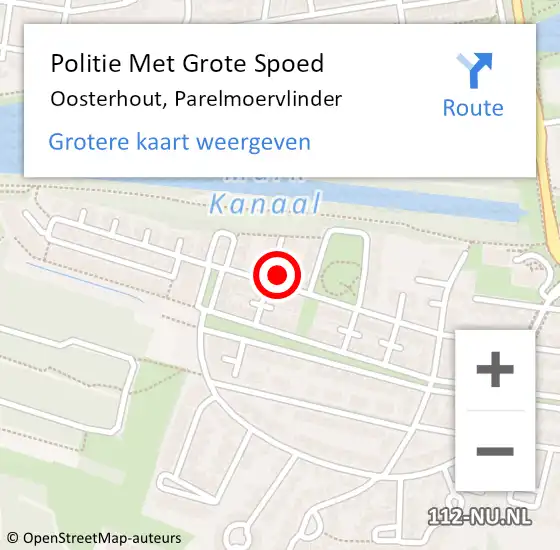 Locatie op kaart van de 112 melding: Politie Met Grote Spoed Naar Oosterhout, Parelmoervlinder op 12 februari 2022 15:42