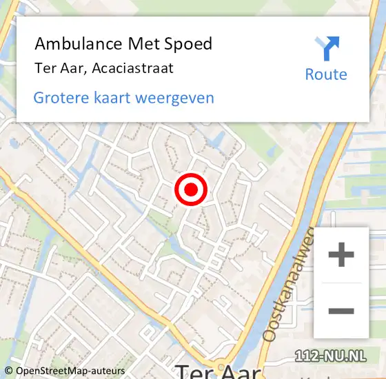 Locatie op kaart van de 112 melding: Ambulance Met Spoed Naar Ter Aar, Acaciastraat op 8 juli 2014 02:43