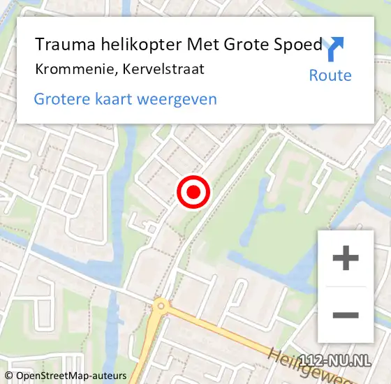 Locatie op kaart van de 112 melding: Trauma helikopter Met Grote Spoed Naar Krommenie, Kervelstraat op 12 februari 2022 16:46
