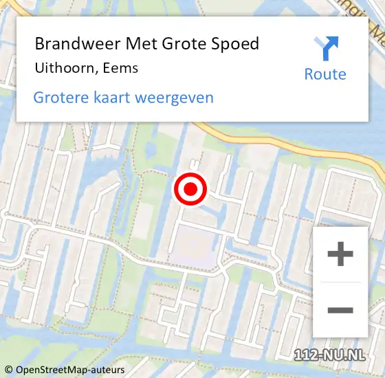 Locatie op kaart van de 112 melding: Brandweer Met Grote Spoed Naar Uithoorn, Eems op 12 februari 2022 17:33