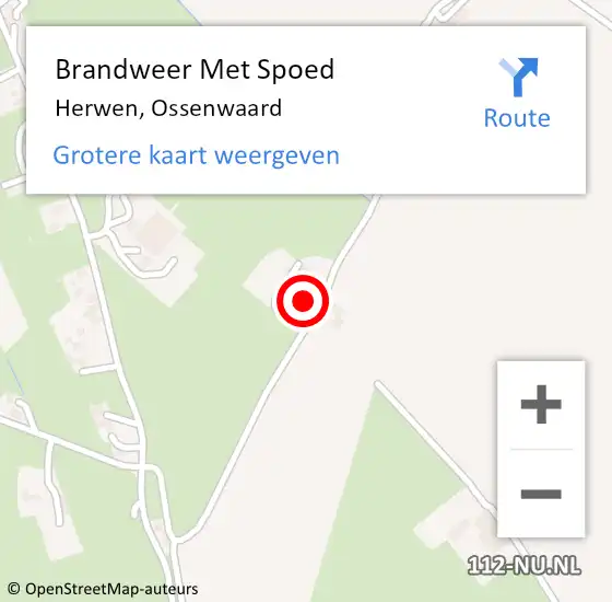 Locatie op kaart van de 112 melding: Brandweer Met Spoed Naar Herwen, Ossenwaard op 12 februari 2022 17:51