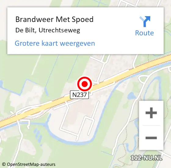 Locatie op kaart van de 112 melding: Brandweer Met Spoed Naar De Bilt, Utrechtseweg op 12 februari 2022 17:52