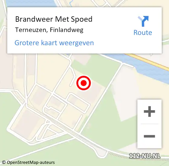 Locatie op kaart van de 112 melding: Brandweer Met Spoed Naar Terneuzen, Finlandweg op 12 februari 2022 18:12