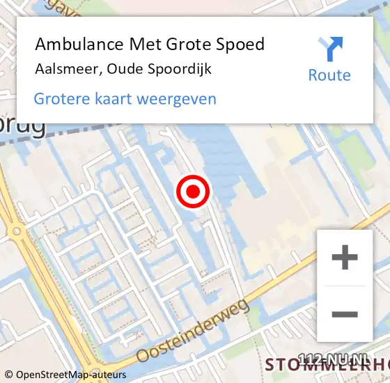 Locatie op kaart van de 112 melding: Ambulance Met Grote Spoed Naar Aalsmeer, Oude Spoordijk op 12 februari 2022 18:57