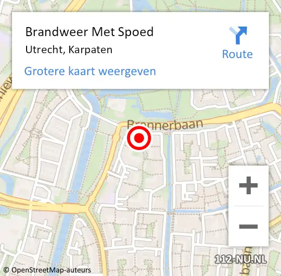 Locatie op kaart van de 112 melding: Brandweer Met Spoed Naar Utrecht, Karpaten op 12 februari 2022 20:24