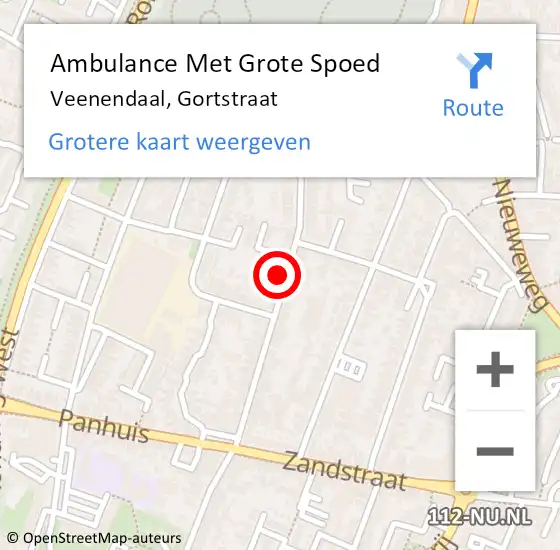 Locatie op kaart van de 112 melding: Ambulance Met Grote Spoed Naar Veenendaal, Gortstraat op 12 februari 2022 20:28