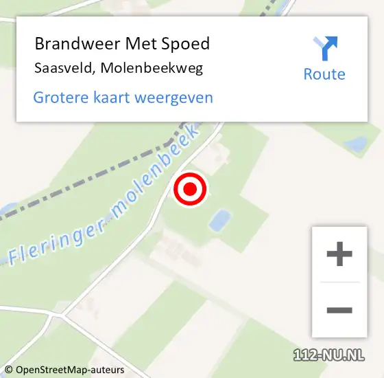 Locatie op kaart van de 112 melding: Brandweer Met Spoed Naar Saasveld, Molenbeekweg op 12 februari 2022 20:34