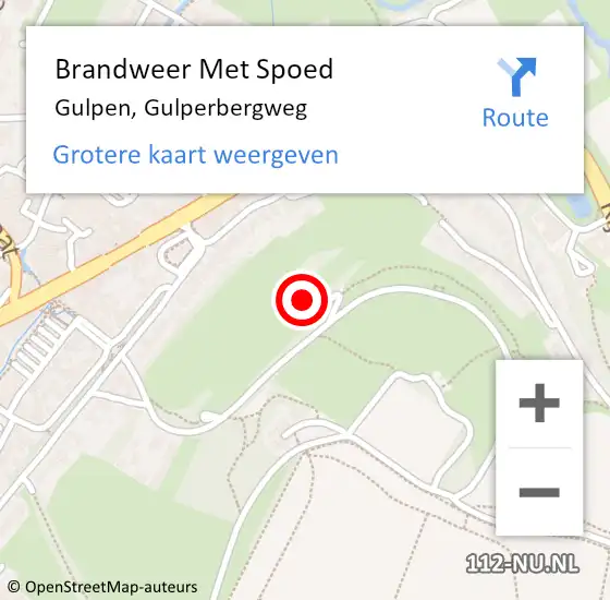 Locatie op kaart van de 112 melding: Brandweer Met Spoed Naar Gulpen, Gulperbergweg op 12 februari 2022 21:24