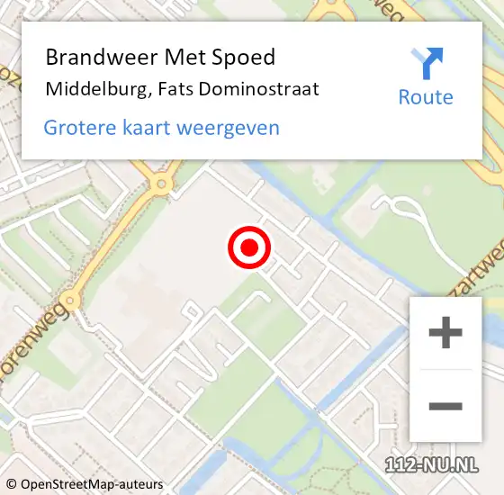 Locatie op kaart van de 112 melding: Brandweer Met Spoed Naar Middelburg, Fats Dominostraat op 12 februari 2022 22:05