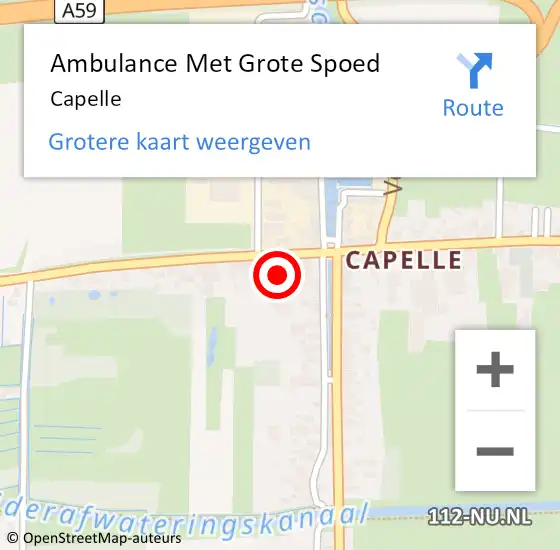 Locatie op kaart van de 112 melding: Ambulance Met Grote Spoed Naar Capelle op 12 februari 2022 22:44