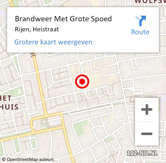 Locatie op kaart van de 112 melding: Brandweer Met Grote Spoed Naar Rijen, Heistraat op 12 februari 2022 23:39