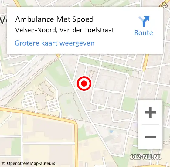 Locatie op kaart van de 112 melding: Ambulance Met Spoed Naar Velsen-Noord, Van der Poelstraat op 12 februari 2022 23:40