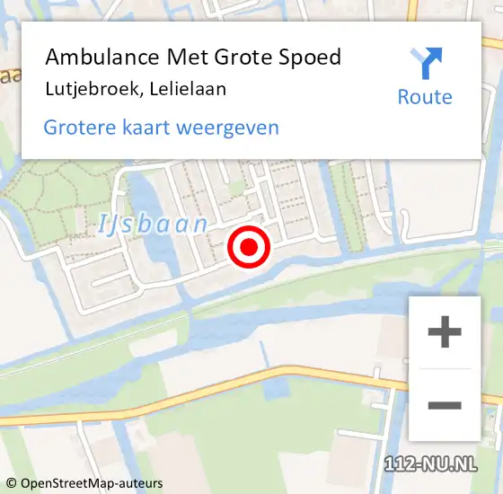 Locatie op kaart van de 112 melding: Ambulance Met Grote Spoed Naar Lutjebroek, Lelielaan op 13 februari 2022 01:58