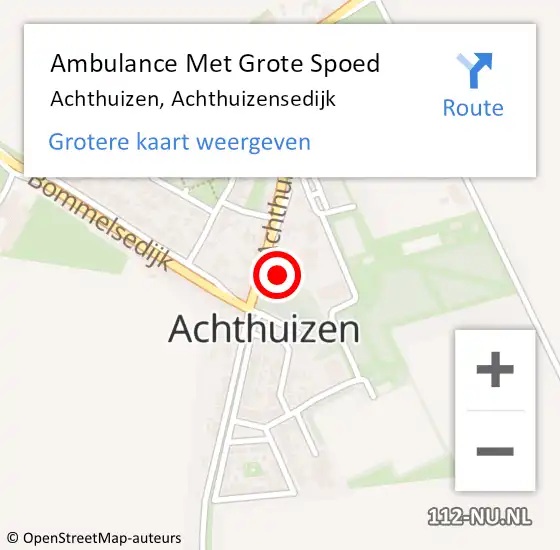 Locatie op kaart van de 112 melding: Ambulance Met Grote Spoed Naar Achthuizen, Achthuizensedijk op 13 februari 2022 02:54