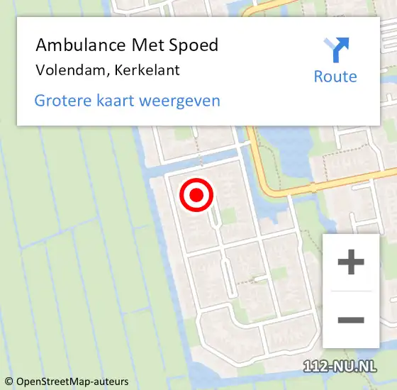 Locatie op kaart van de 112 melding: Ambulance Met Spoed Naar Volendam, Kerkelant op 13 februari 2022 02:56