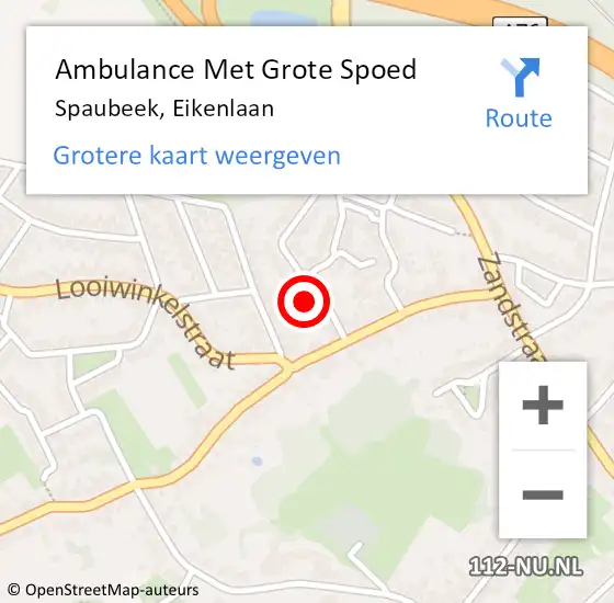Locatie op kaart van de 112 melding: Ambulance Met Grote Spoed Naar Spaubeek, Eikenlaan op 8 juli 2014 06:25