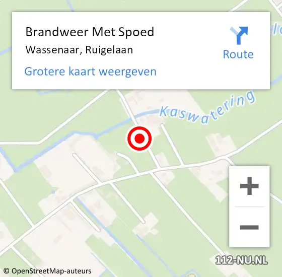 Locatie op kaart van de 112 melding: Brandweer Met Spoed Naar Wassenaar, Ruigelaan op 7 oktober 2013 16:07