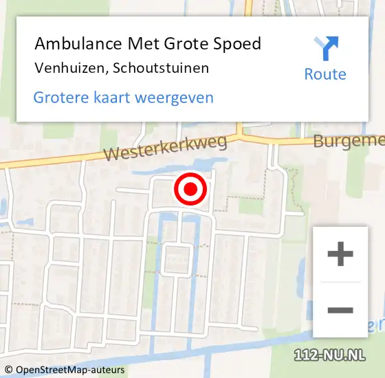 Locatie op kaart van de 112 melding: Ambulance Met Grote Spoed Naar Venhuizen, Schoutstuinen op 13 februari 2022 04:44