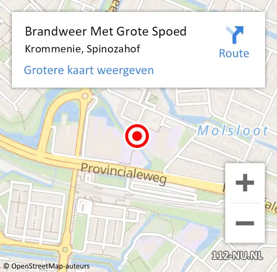 Locatie op kaart van de 112 melding: Brandweer Met Grote Spoed Naar Krommenie, Spinozahof op 13 februari 2022 05:44