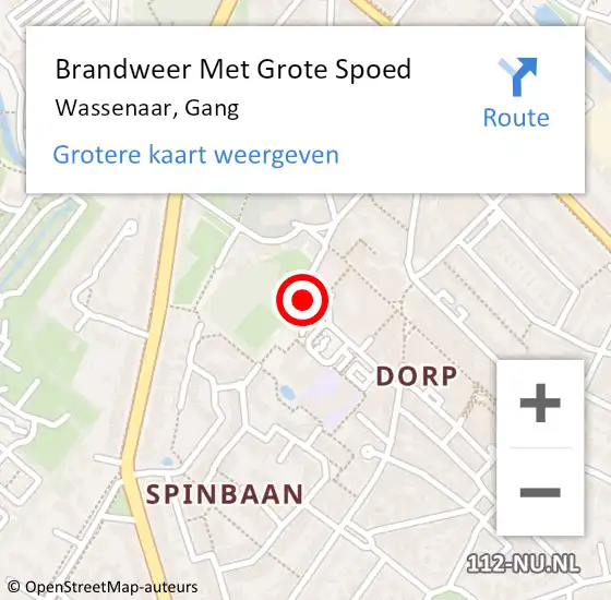 Locatie op kaart van de 112 melding: Brandweer Met Grote Spoed Naar Wassenaar, Gang op 13 februari 2022 06:24