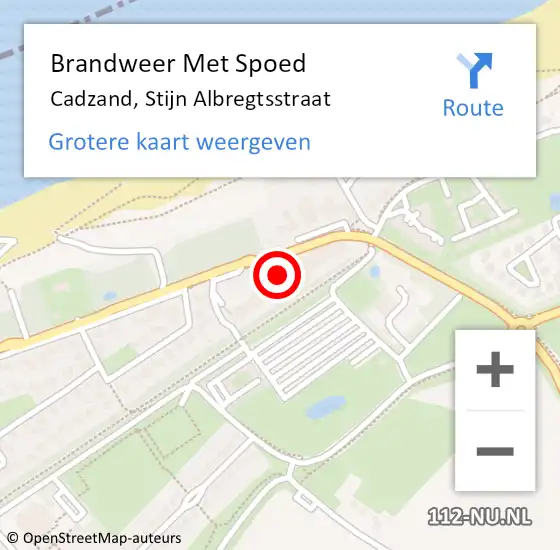 Locatie op kaart van de 112 melding: Brandweer Met Spoed Naar Cadzand, Stijn Albregtsstraat op 13 februari 2022 07:23