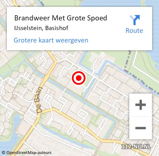 Locatie op kaart van de 112 melding: Brandweer Met Grote Spoed Naar IJsselstein, Basishof op 13 februari 2022 08:44