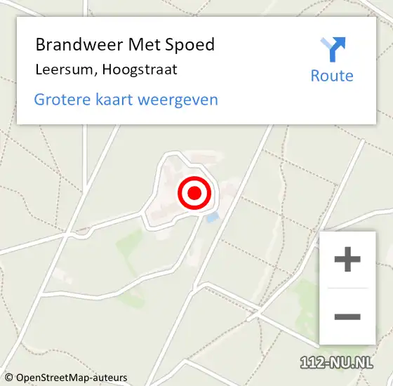 Locatie op kaart van de 112 melding: Brandweer Met Spoed Naar Leersum, Hoogstraat op 13 februari 2022 09:35