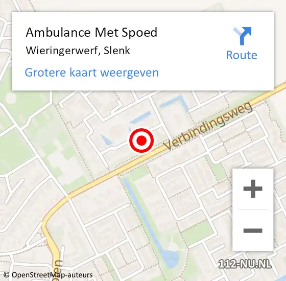 Locatie op kaart van de 112 melding: Ambulance Met Spoed Naar Wieringerwerf, Slenk op 13 februari 2022 10:21