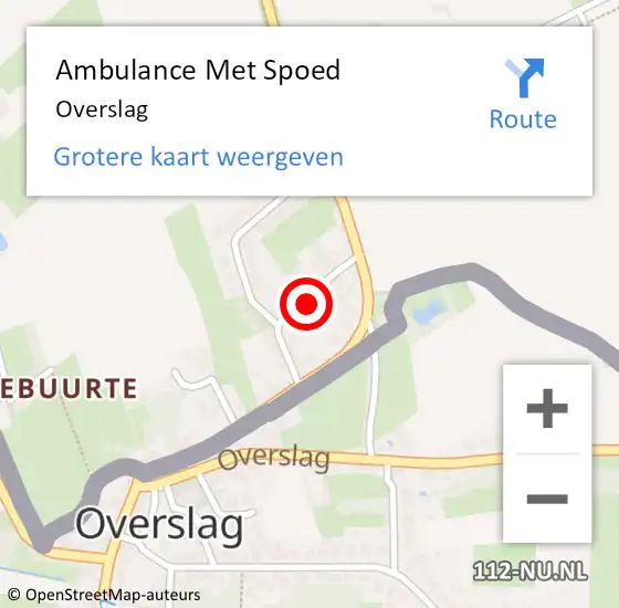 Locatie op kaart van de 112 melding: Ambulance Met Spoed Naar Overslag op 13 februari 2022 11:10