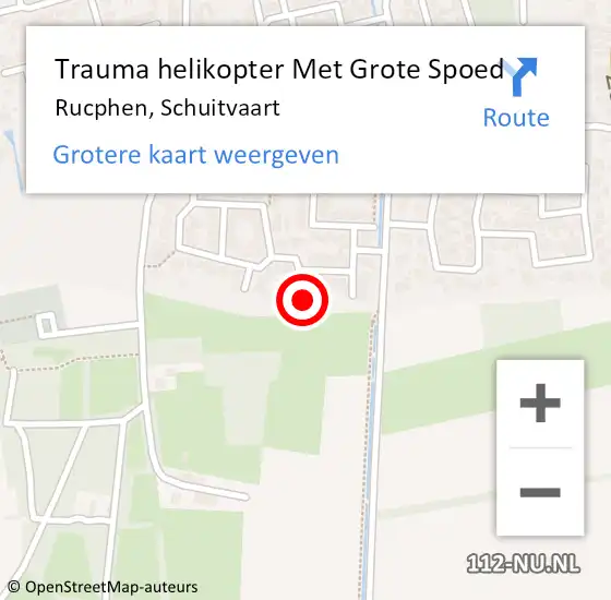 Locatie op kaart van de 112 melding: Trauma helikopter Met Grote Spoed Naar Rucphen, Schuitvaart op 13 februari 2022 11:33