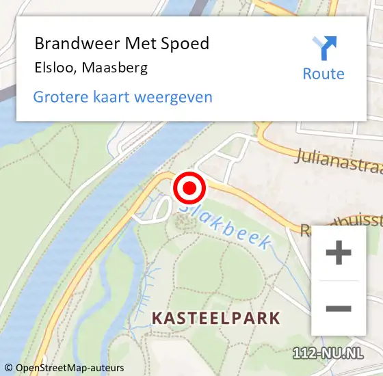Locatie op kaart van de 112 melding: Brandweer Met Spoed Naar Elsloo, Maasberg op 13 februari 2022 12:07