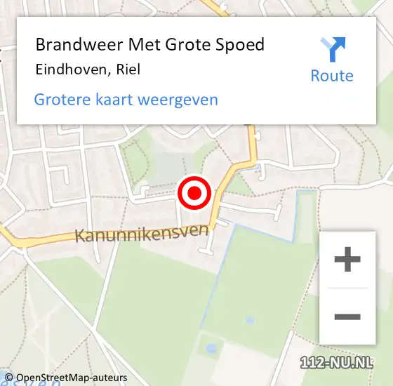 Locatie op kaart van de 112 melding: Brandweer Met Grote Spoed Naar Eindhoven, Riel op 13 februari 2022 12:33