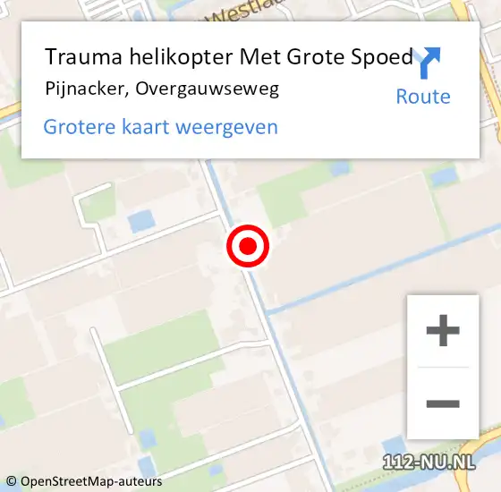 Locatie op kaart van de 112 melding: Trauma helikopter Met Grote Spoed Naar Pijnacker, Overgauwseweg op 13 februari 2022 12:46