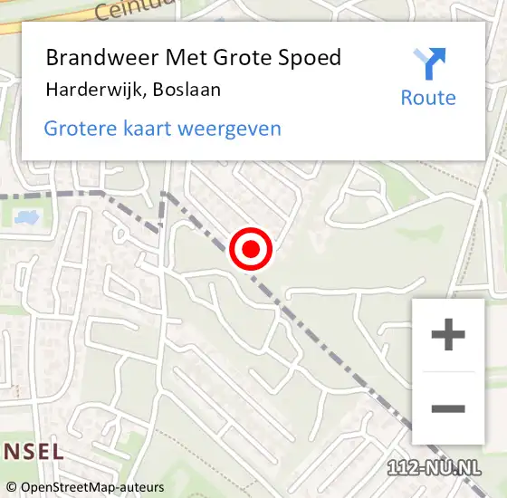 Locatie op kaart van de 112 melding: Brandweer Met Grote Spoed Naar Harderwijk, Boslaan op 13 februari 2022 13:25