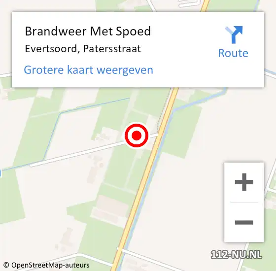 Locatie op kaart van de 112 melding: Brandweer Met Spoed Naar Evertsoord, Patersstraat op 13 februari 2022 13:48