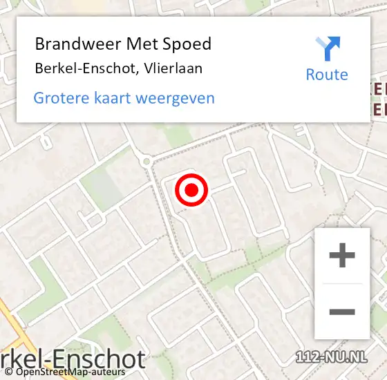 Locatie op kaart van de 112 melding: Brandweer Met Spoed Naar Berkel-Enschot, Vlierlaan op 13 februari 2022 14:55