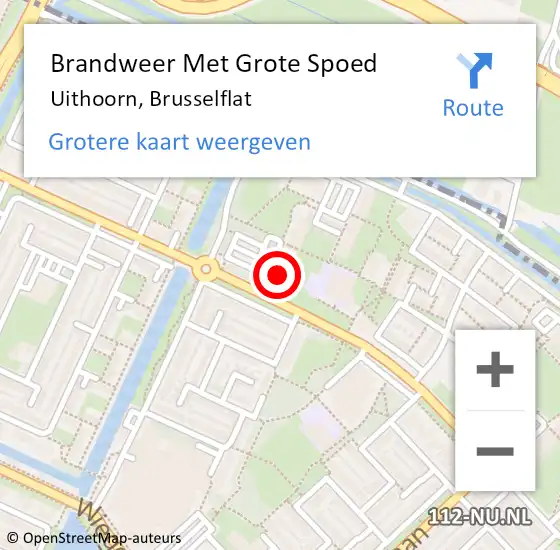 Locatie op kaart van de 112 melding: Brandweer Met Grote Spoed Naar Uithoorn, Brusselflat op 13 februari 2022 16:15